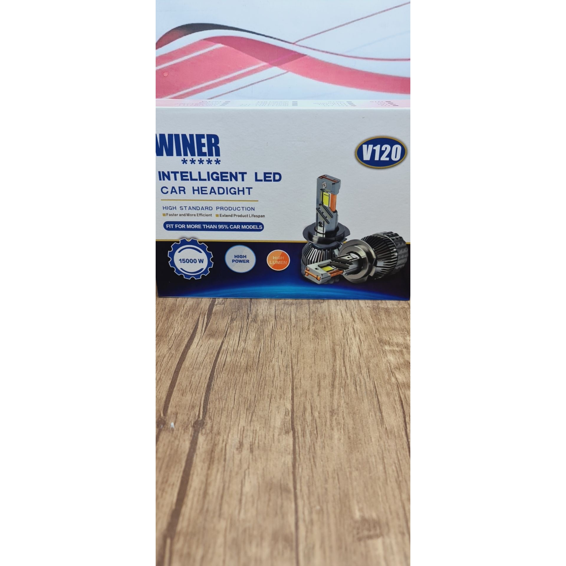 هدلایت تک حالته نور سفید قوی WINER V120 خار H4 بسته 2 عددی