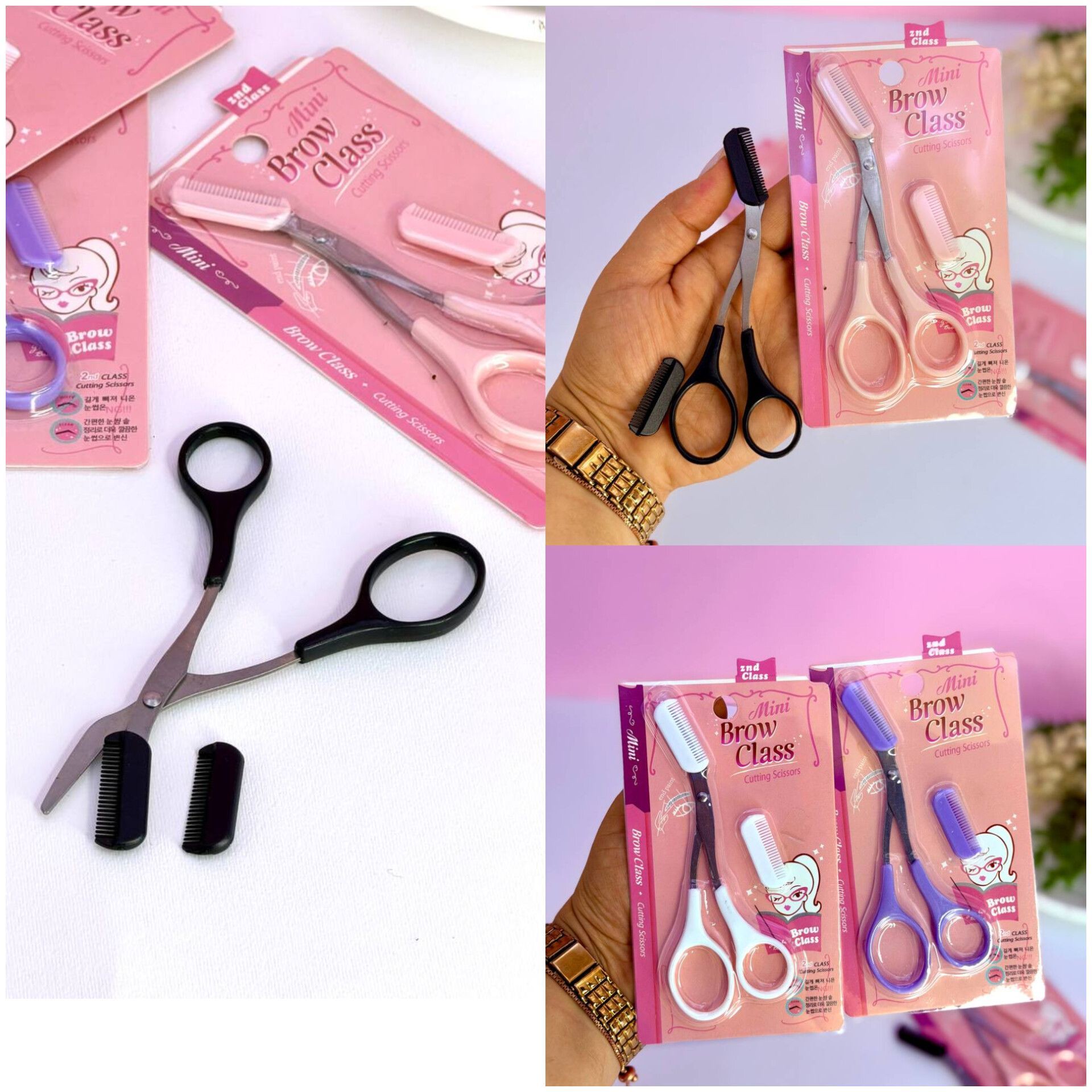 قیچی ابرو شانه دار کیفیت عالی 3رنگ زیبا قیچی ابرو شانه دار حرفه ای و کاربردی، ابزار دوکاره مناسب برای مرتب سازی، کوتا...