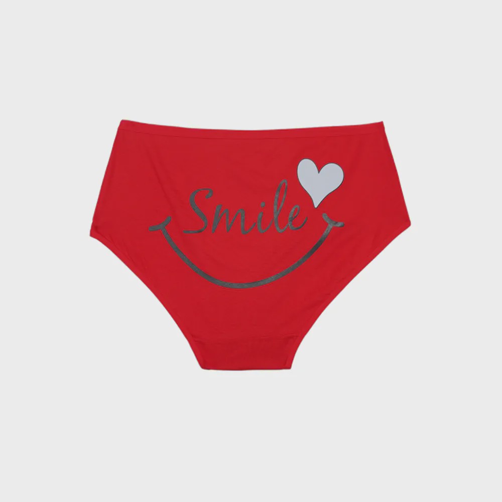 شورت زنانه اسلیپ طرح SMAIL بانوسایز 4XL نخ و پنبه