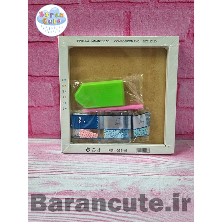 نقاشی الماسی بوم دار 20 در 20 طرح کرومی پاپیونی