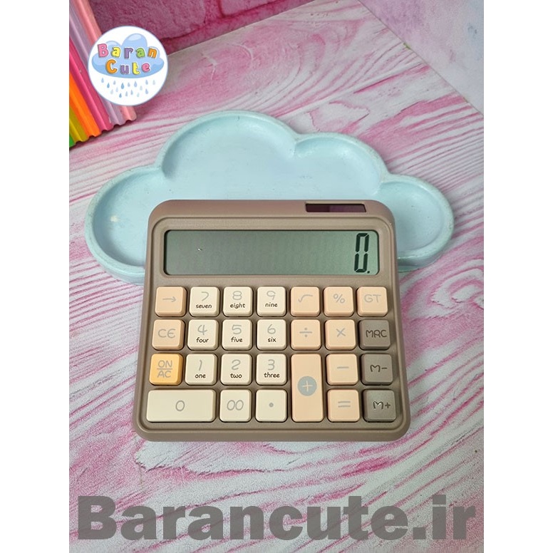 ماشین حساب فانتزی اورجینال دکمه درشت قهوه ای