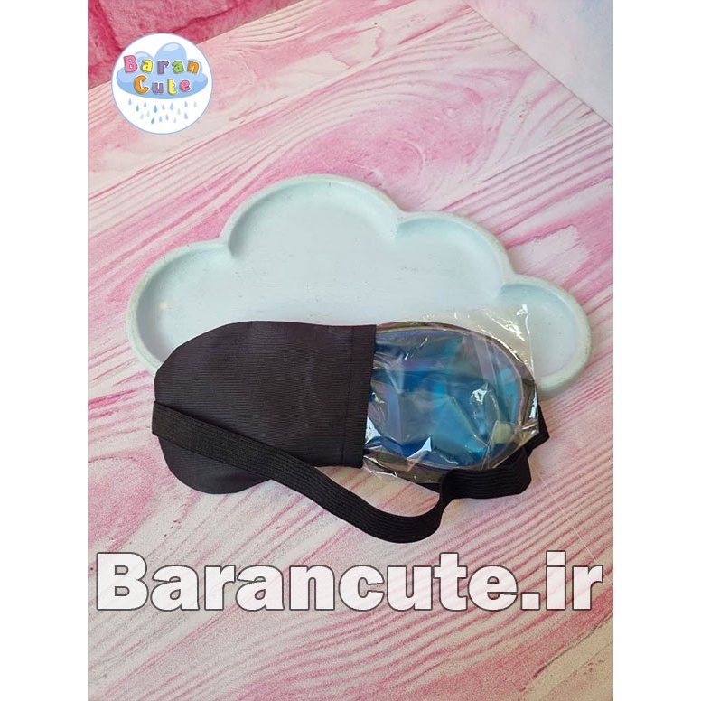 چشم بند خواب فانتزی وارداتی کمپرس دار طرح پیشی سفید