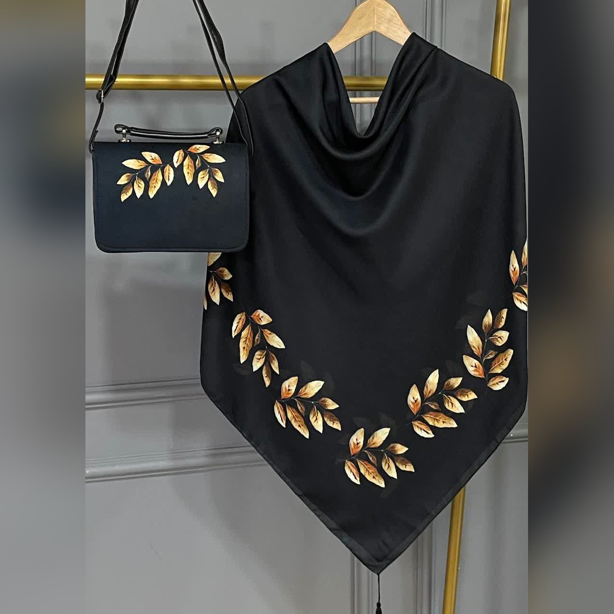 روسری و کیف ست طرح برگ هانا (B2)