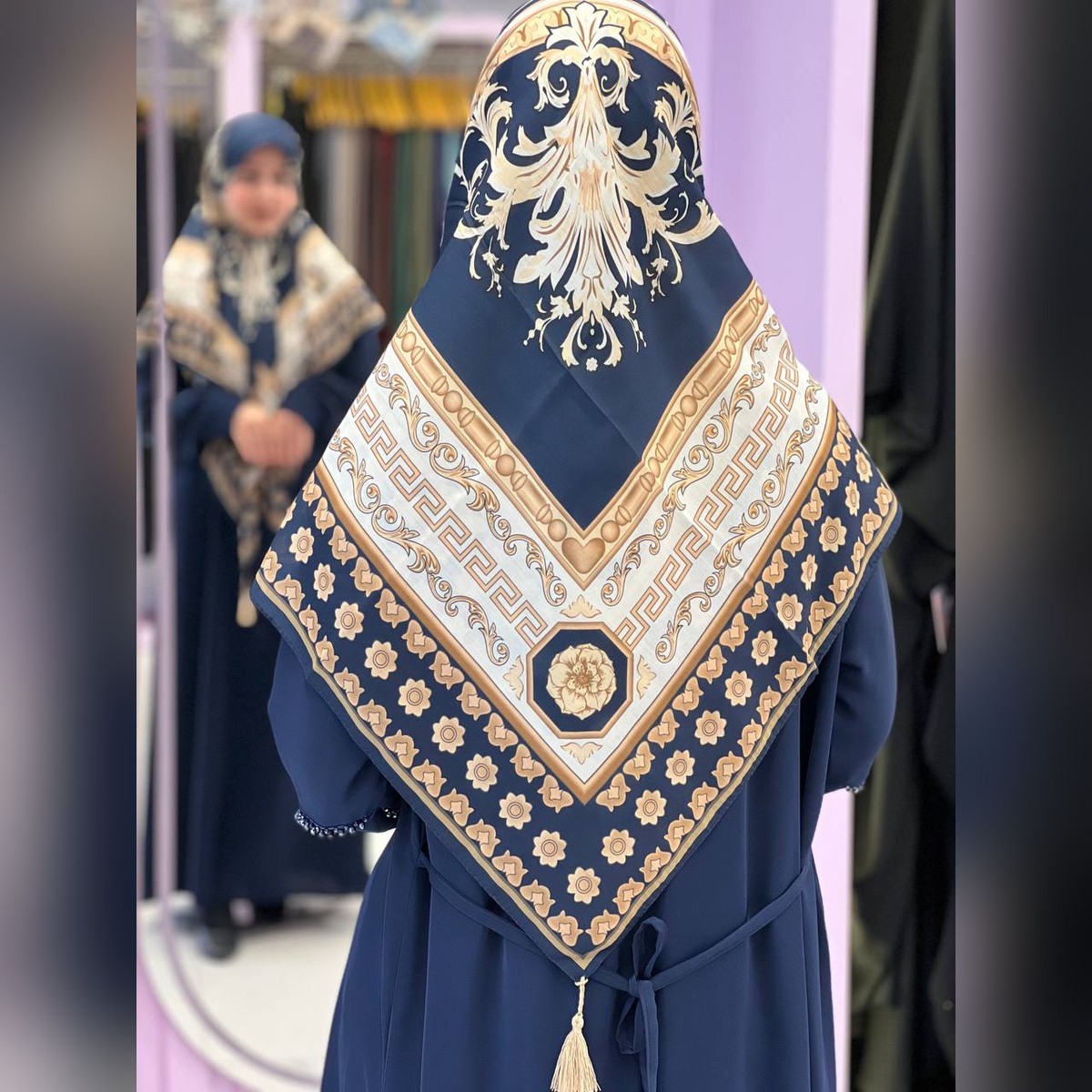 ست کیف و روسری سورنا سیااسکارف سورمه ای (B2)