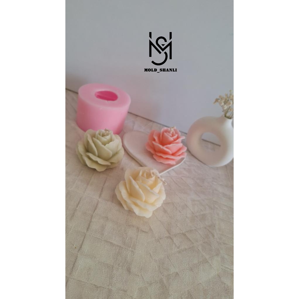 قالب سیلیکونی گل رز هلندی 8 سانت برای شمع سازی و رزین