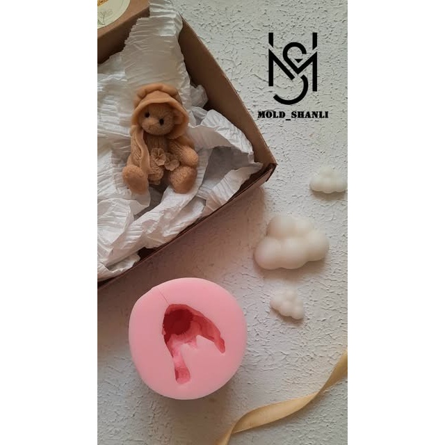 قالب سیلیکونی خرس کلاهدار برای شمع سازی و رزین