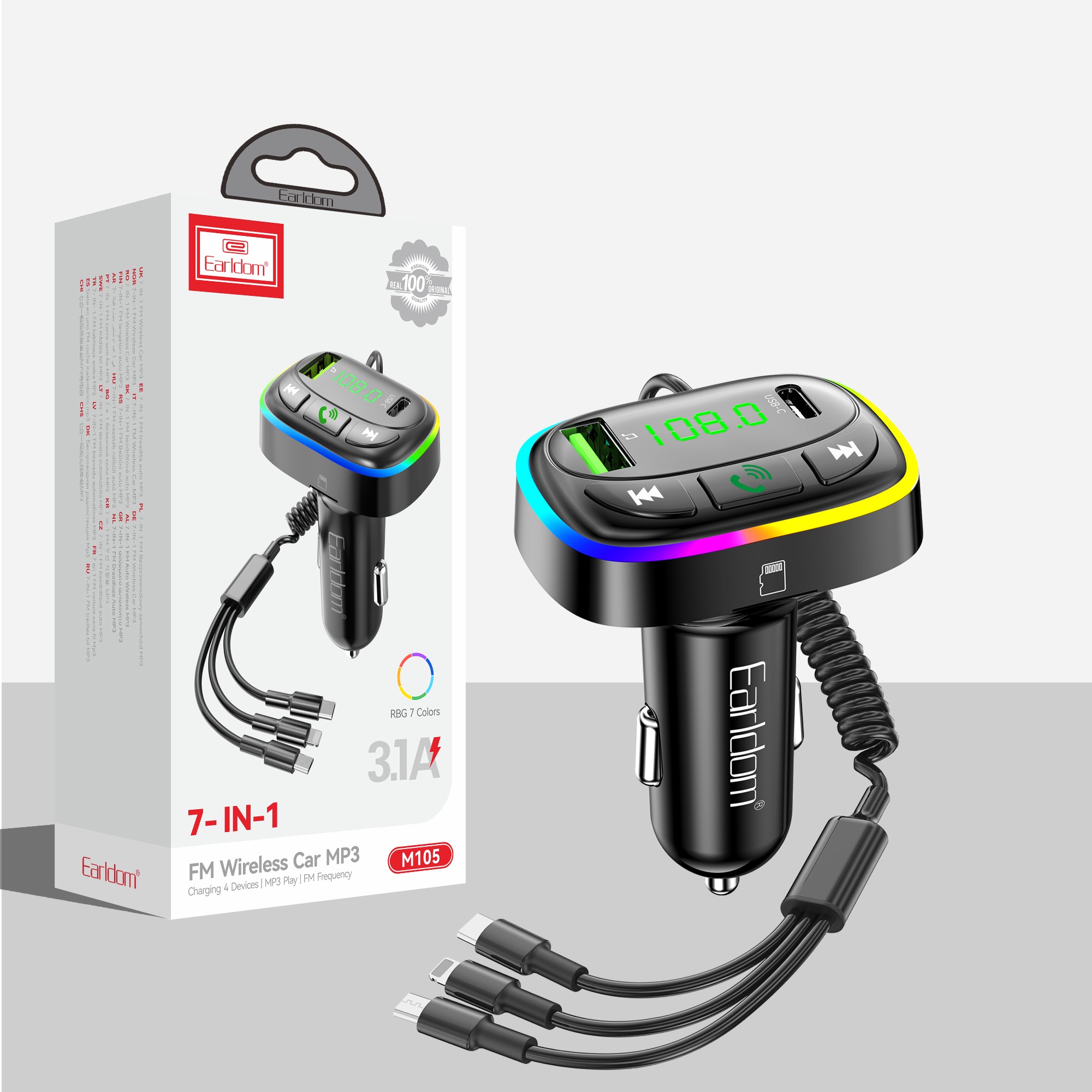 شارژر فندکی FM Player بلوتوثی Earldom ET-M105