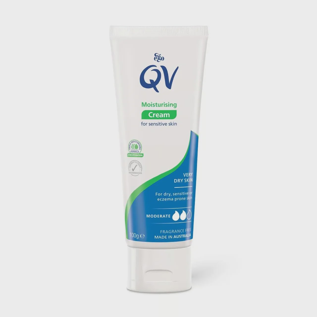 کرم مرطوب کننده QV مخصوص پوست حساس آبرسانی قوی و محافظت 24 ساعته