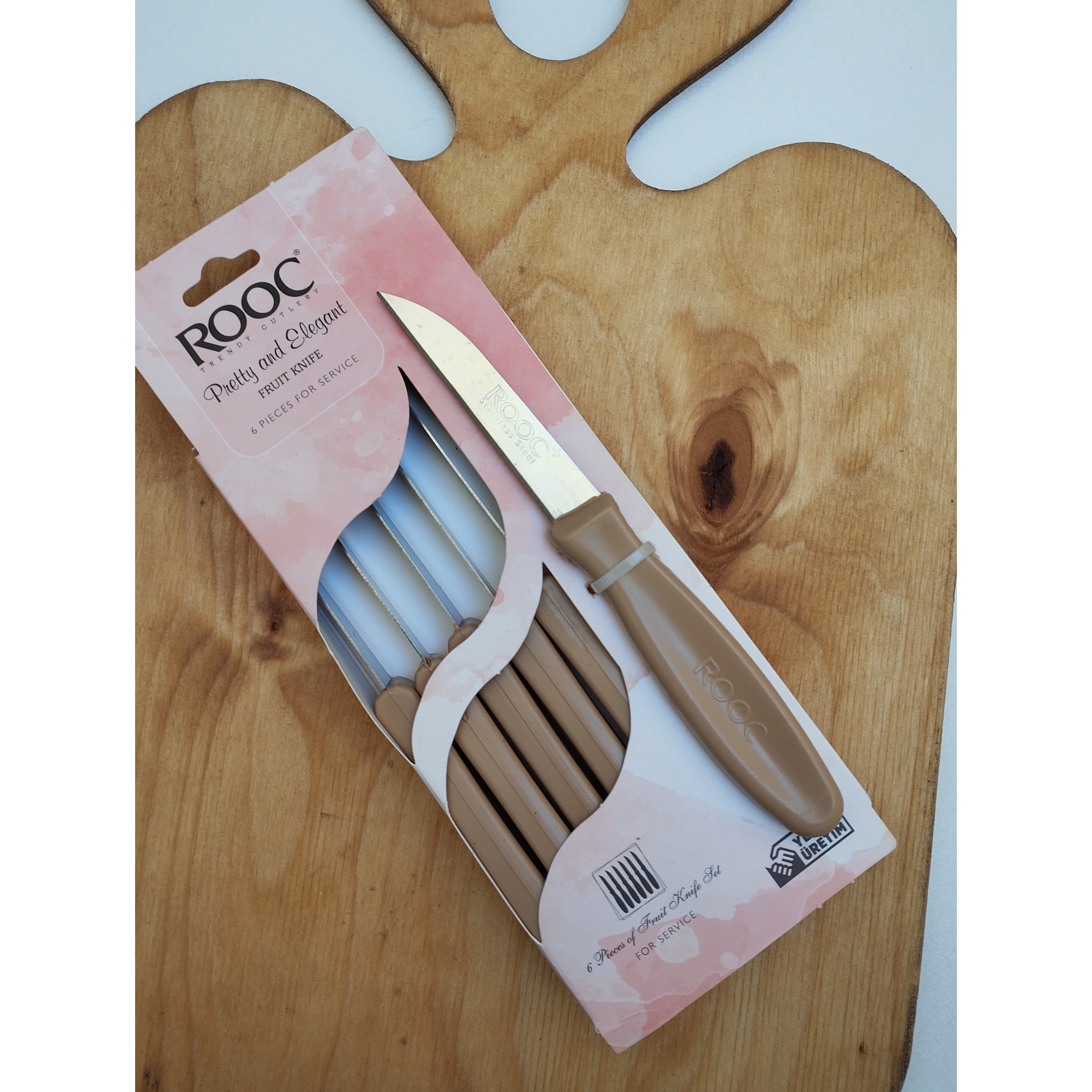 کارد میوه خوری 6 نفره دسته مات برند روک ROOC KNIFE
