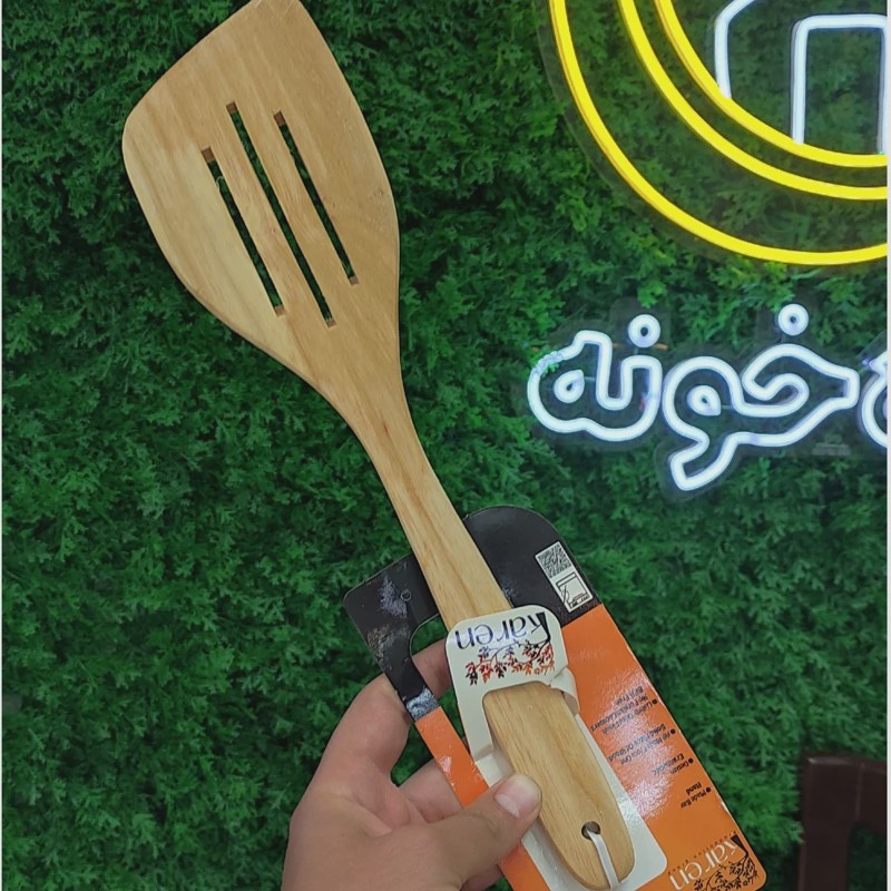 کفگیر چوبی بلند شیار دار کارن