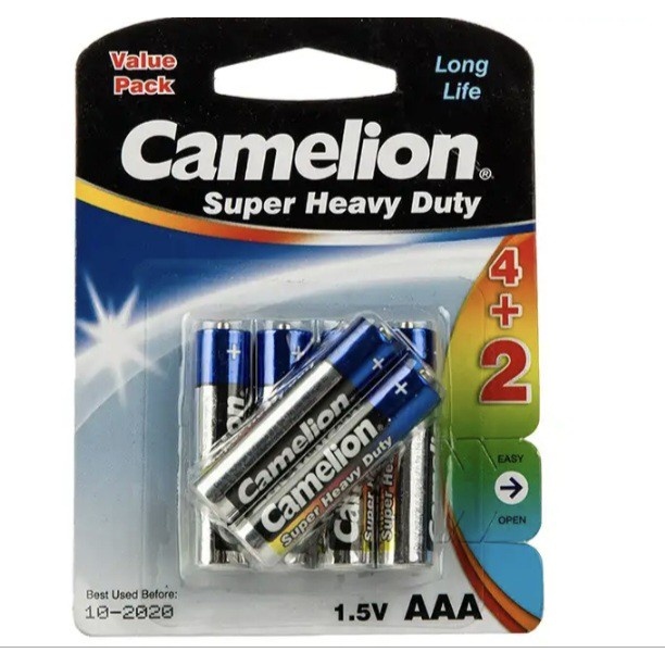 باتری نیم قلمی کملیون مدل Super Heavy Duty بسته 6 عددی