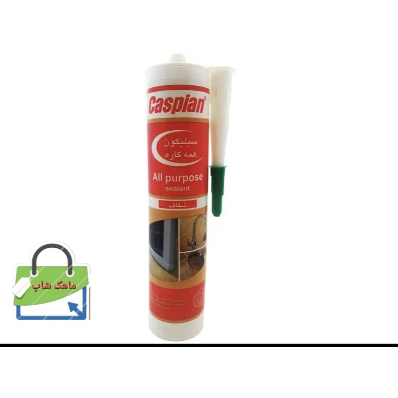 چسب درزگیر سیلیکونی کاسپین مدل شفاف حجم 300 میلی لیتر مقاوم در برابر دما و اشعه فرابنفش ضد آب ضد قارچ با چسبندگی و دو...