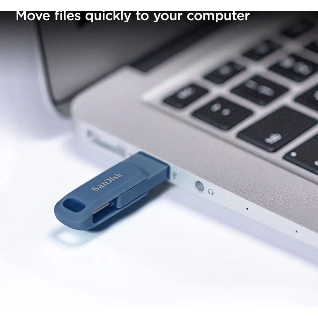 فلش مموری 128 گیگابایت سن دیسک مدل Ultra Dual Drive Luxe با دو رابط USB Type-C و USB Type-A سرعت انتقال 150 مگابایت ب...