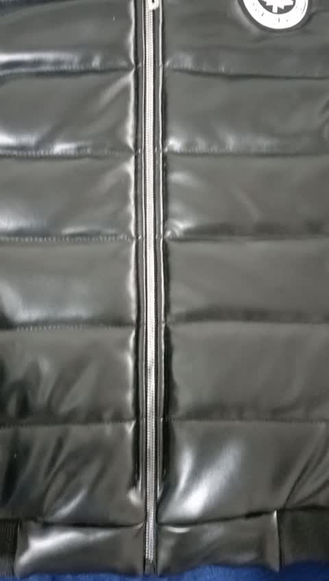 کاپشن چرم مشکی پفی مردانه در سه سایز 3xl.2xl.xl