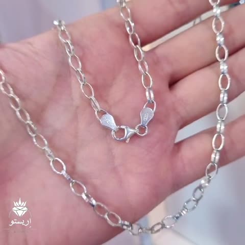 زنجیر نقره مردانه هرمس ایتالیایی عیار 925 به طول 60cm