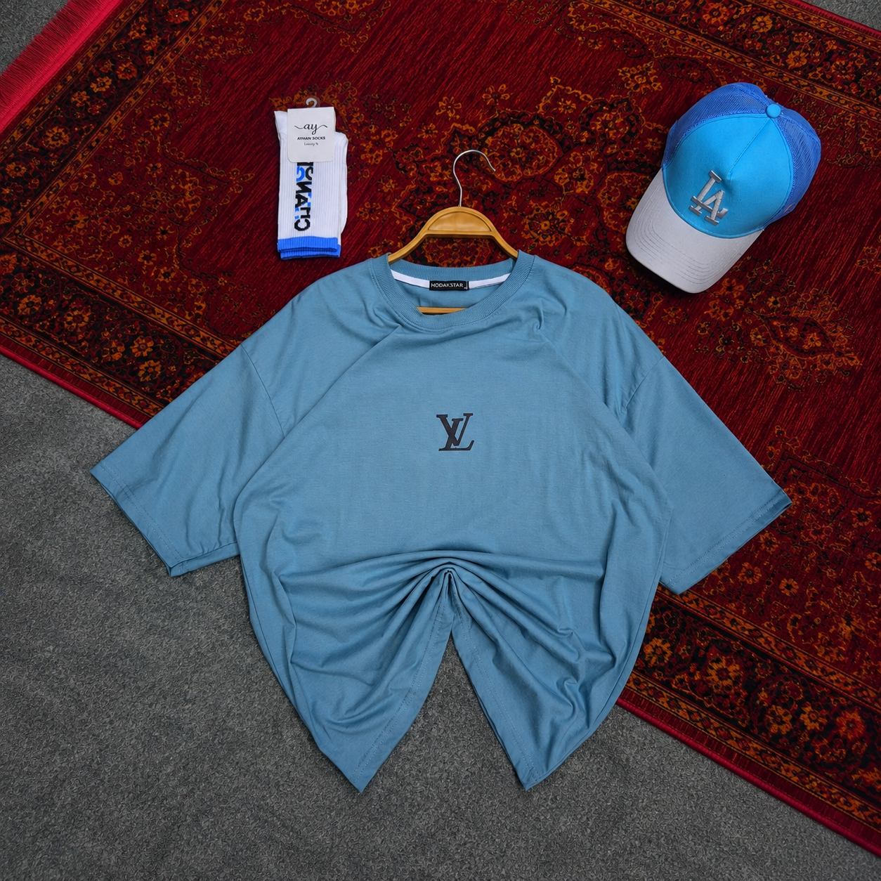 تیشرت باکسی نخ پنبه لویی ویتون LV