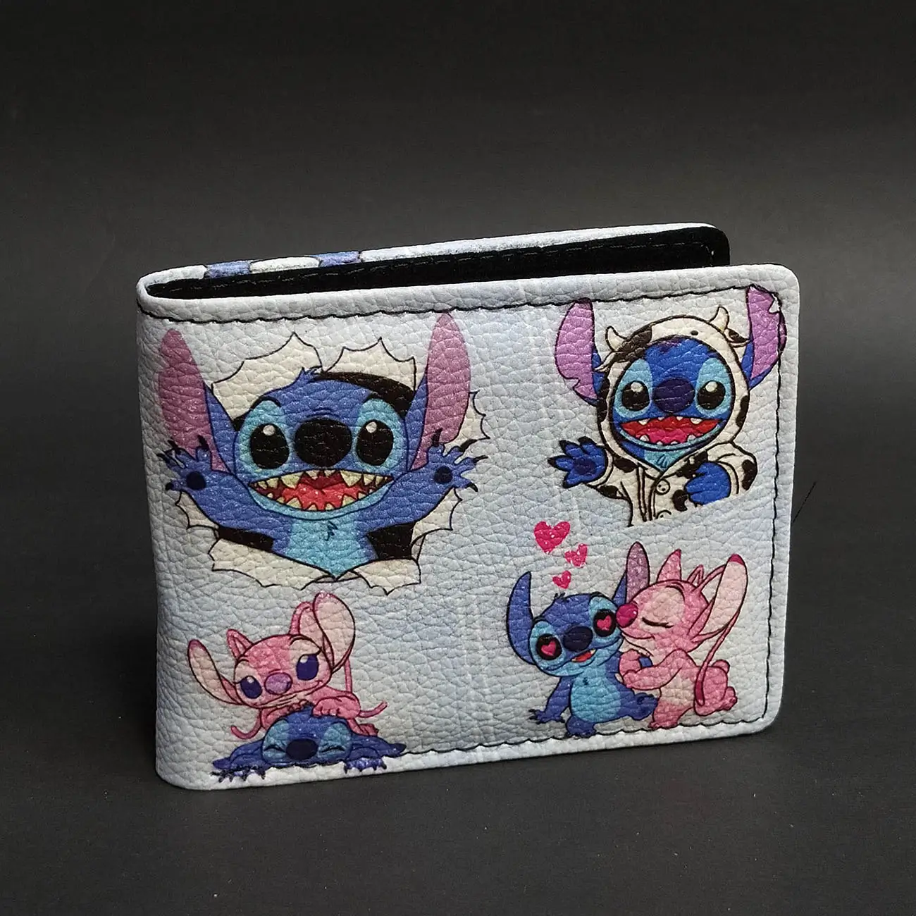 کیف پول چاپی طرح Stitch &amp; Angel استیچ و آنجل | کیف پول فانتزی عاشقانه دیزنی