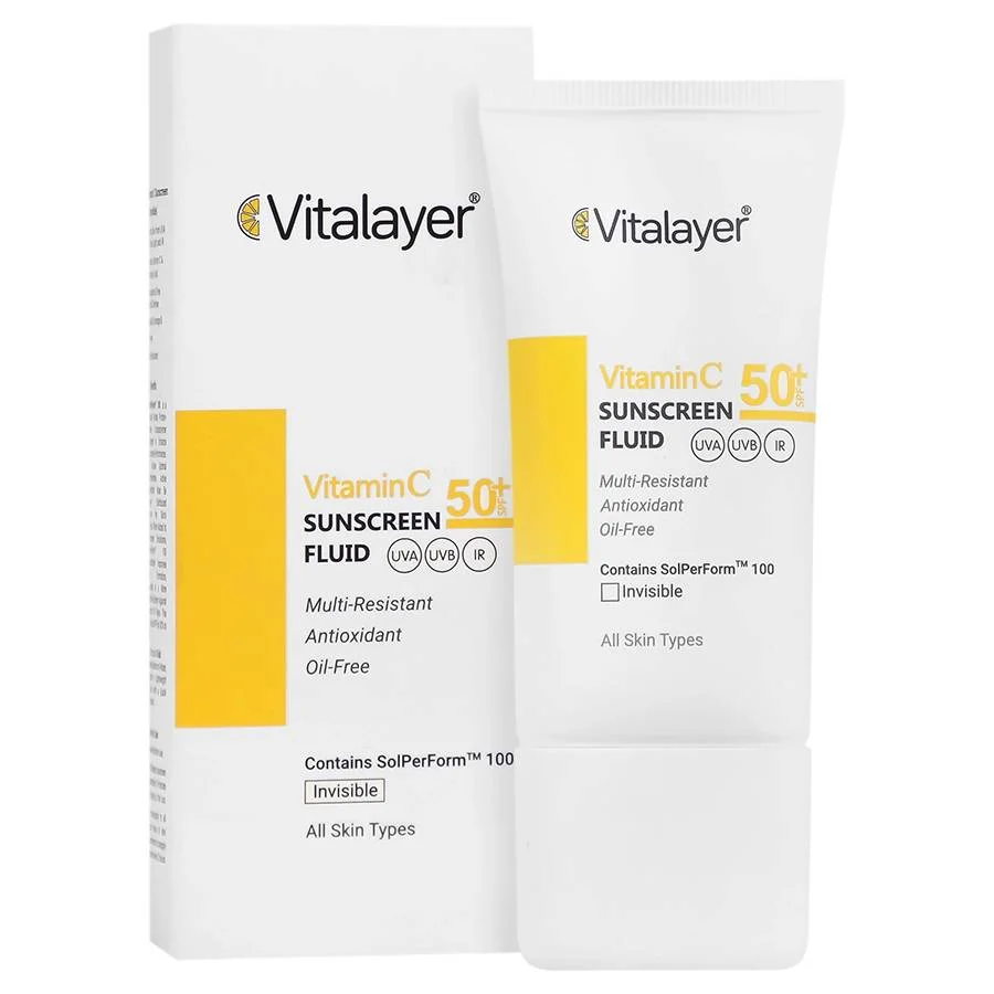 فلوئید ضدآفتاب ویتامین C ویتالیر Vitalayer بی رنگ حجم 50 میل