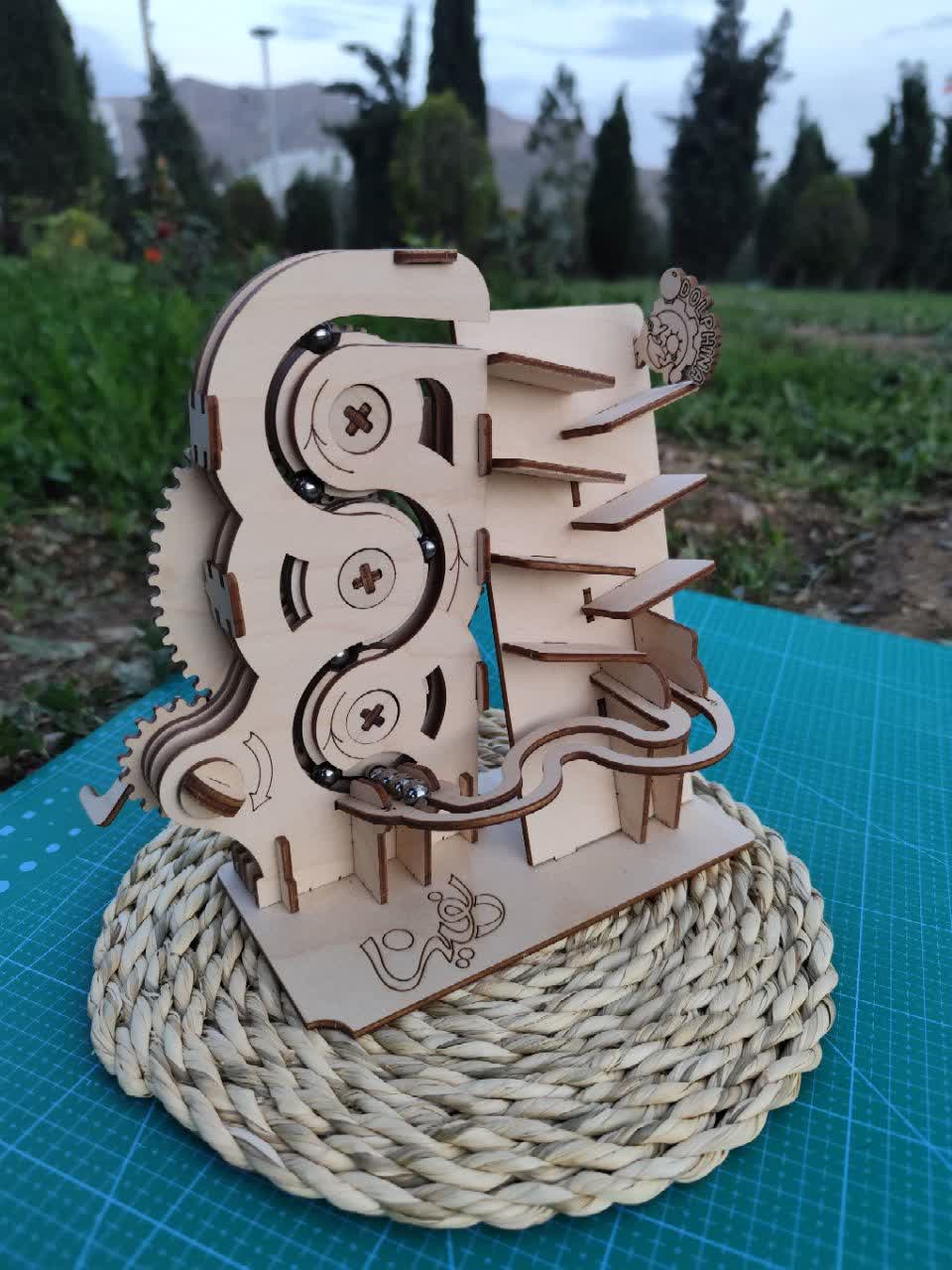 پازل سه بعدی چوبی مکانیکی مدل دست به دست گام 3 