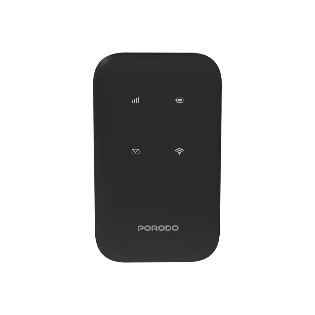مودم جیبی شارژی سیم کارتی قابل حمل پرودو مدل Porodo pocket router LFS132 4G LTE WiFi 6
