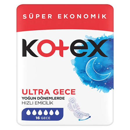 نوار بهداشتی کوتکس مدل Ultra Gece بسته 16 عددی (اورجینال)