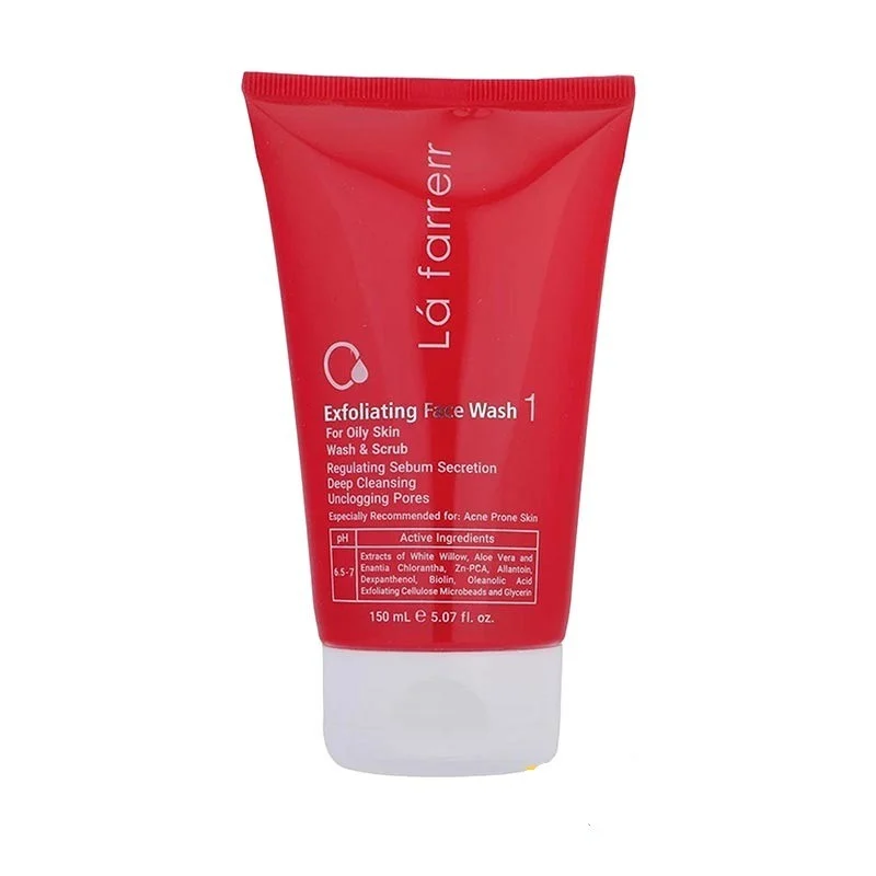 ژل شستشو صورت لایه بردار لافارر مناسب پوست چرب مدل 01 حجم 150ml