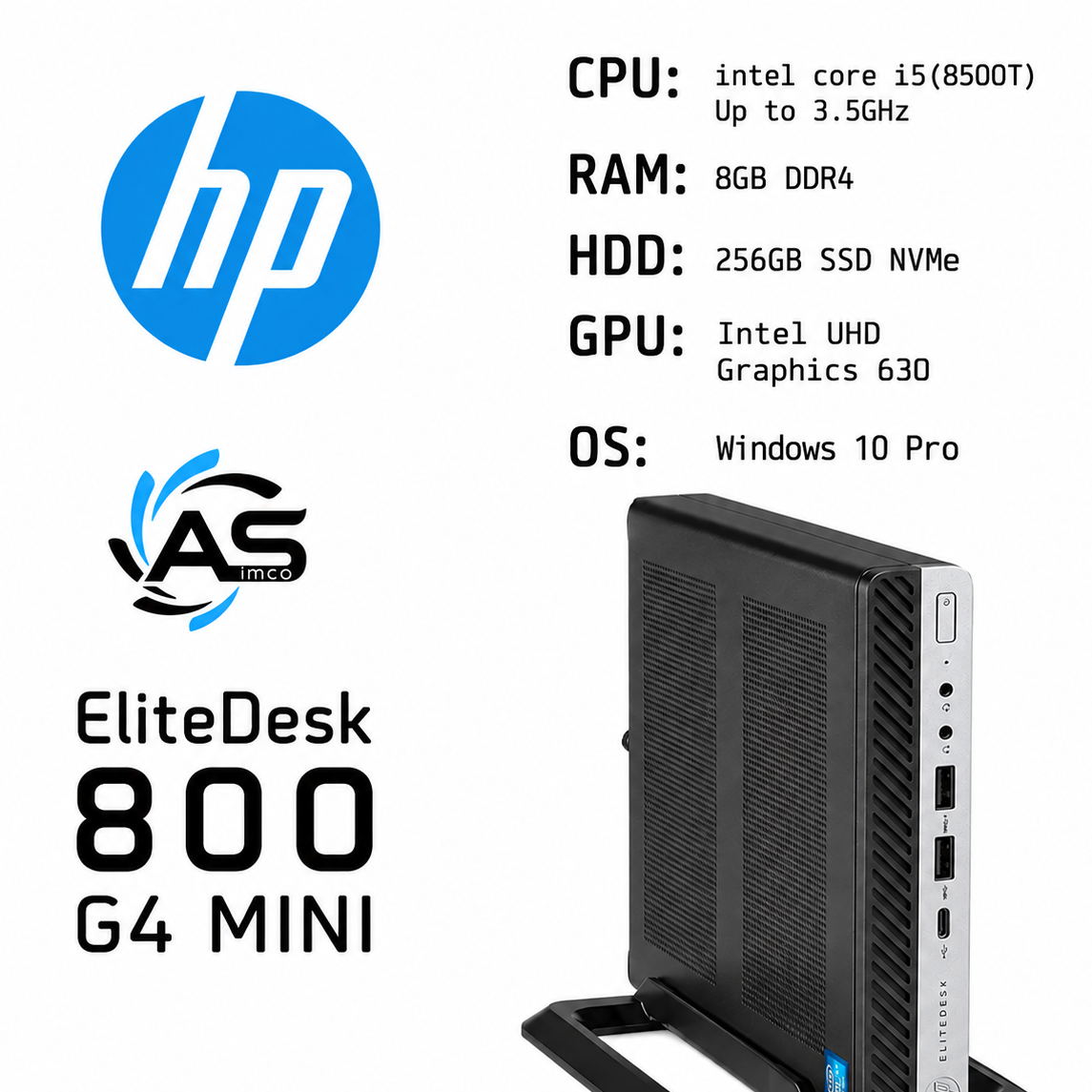 مینی کامپیوتر اچ پی hp elitedesk 800 g4 mini