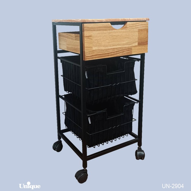 سبد سیب زمینی و پیاز یونیک مدل 2 طبقه کشو دار با پارچه باکس کد UN-2904