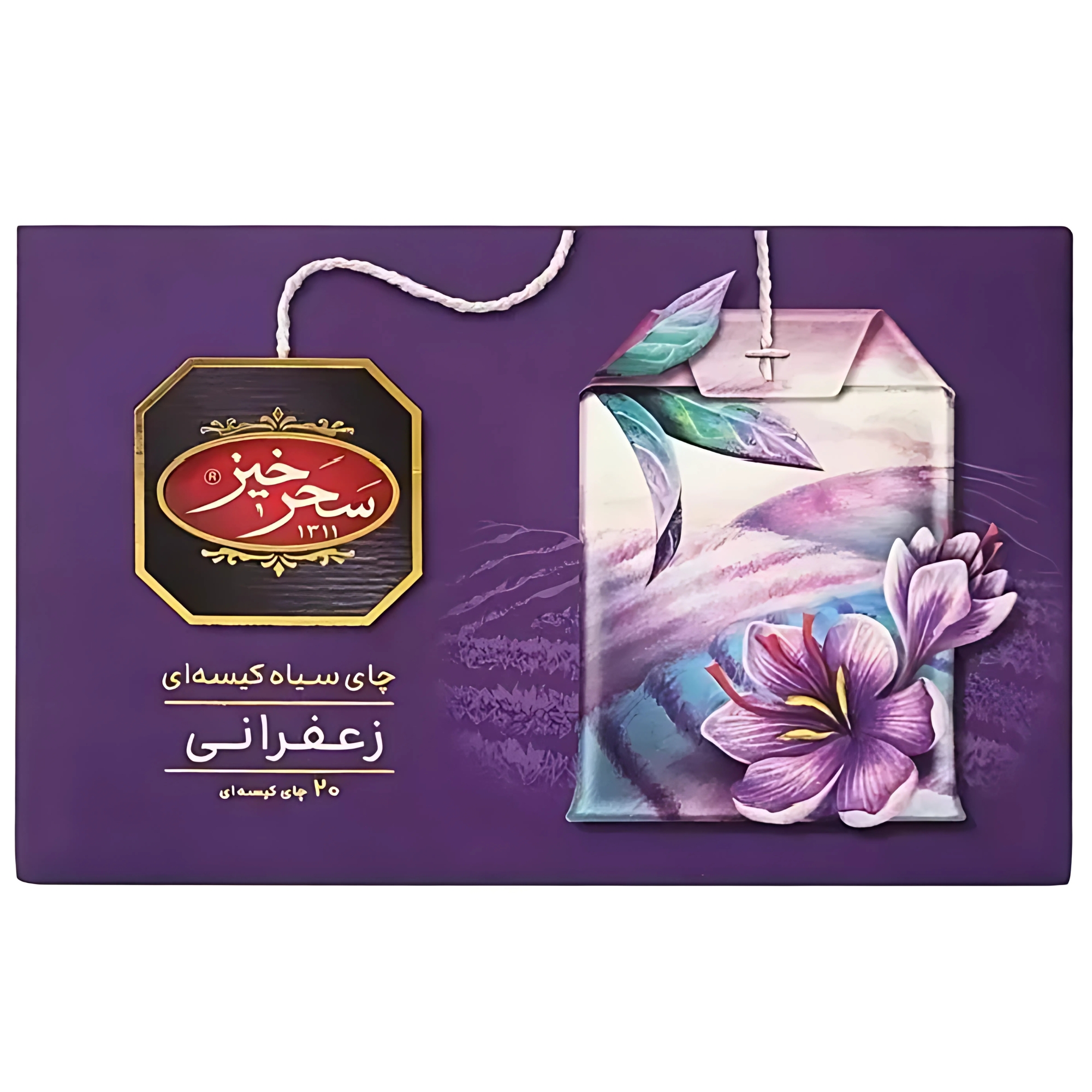 چای سیاه کیسه ای زعفرانی سحرخیز 20 عدد