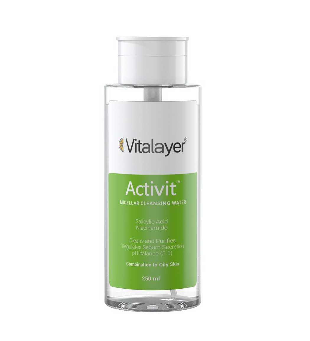میسلار واتر ویتالیر Vitalayer مدل Activit مناسب پوست چرب و مختلط حجم 250 میلی لیتر