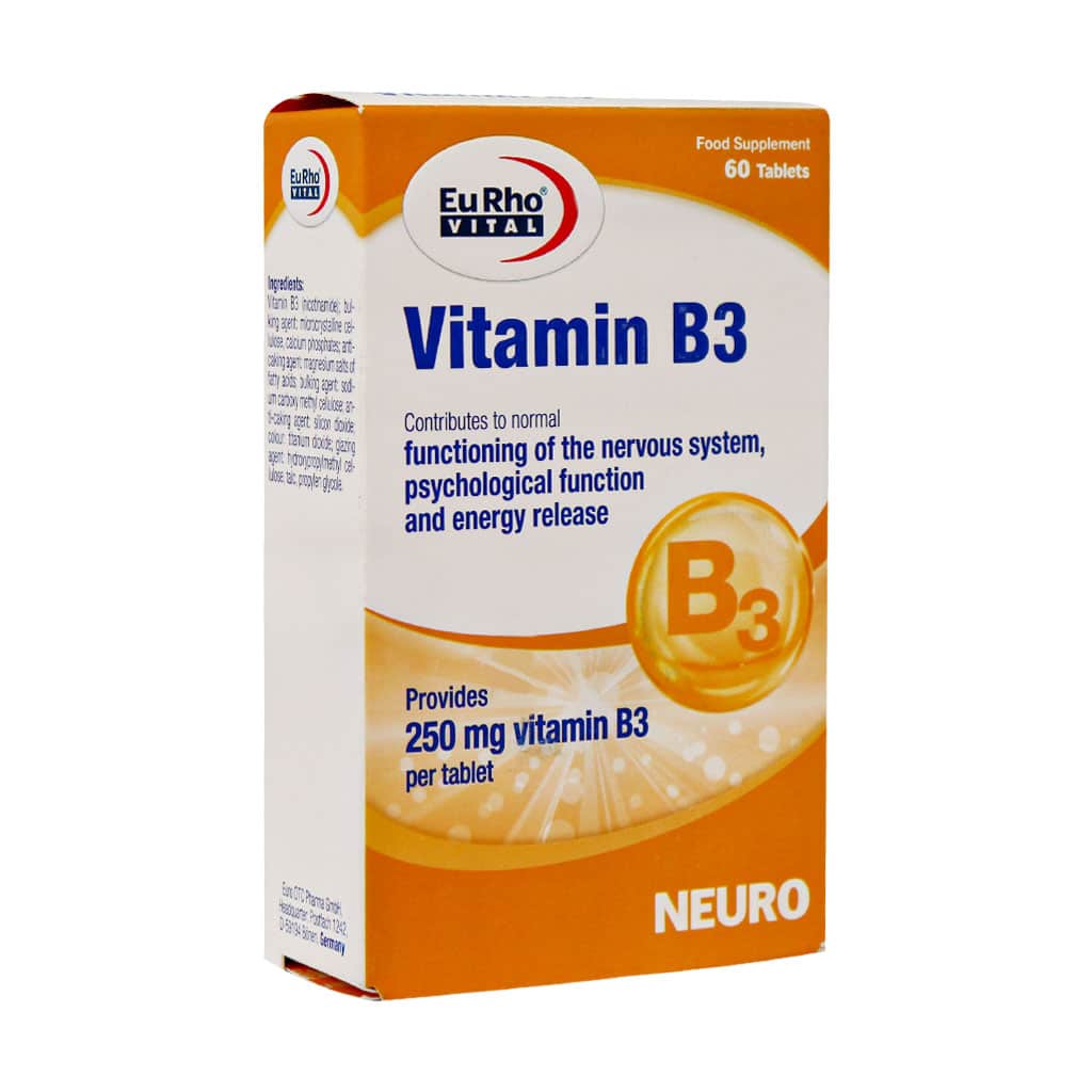 قرص ویتامین B3 یوروویتال بسته 60 عددی