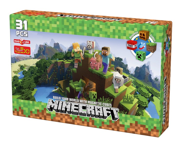 بازی ماین کرفت Minecraft ‏31 قطعه (پلی مگنت) جعبه ای Pwmagnet