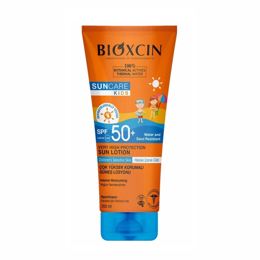 ضد آفتاب کودک بیوکسین SPF50+ مناسب پوست های حساس حجم 200 میل