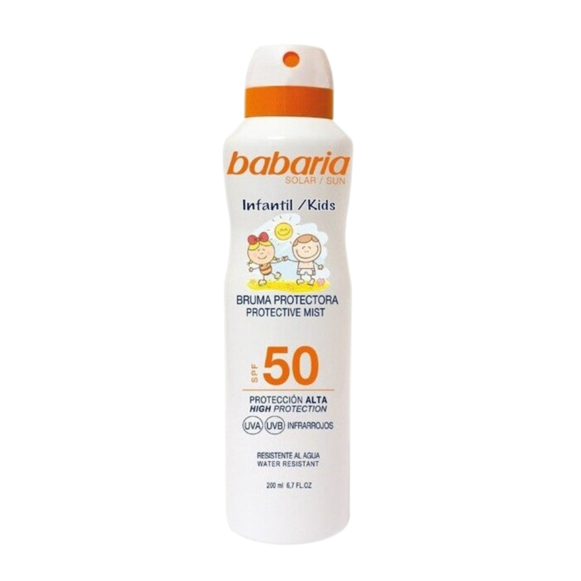 اسپری مهپاش ضدآفتاب کودک باباریا SPF50 حجم 200 میل اورجینال Babaria Kids Protective Mist SPF50 200ml | محافظت بسیار بال
