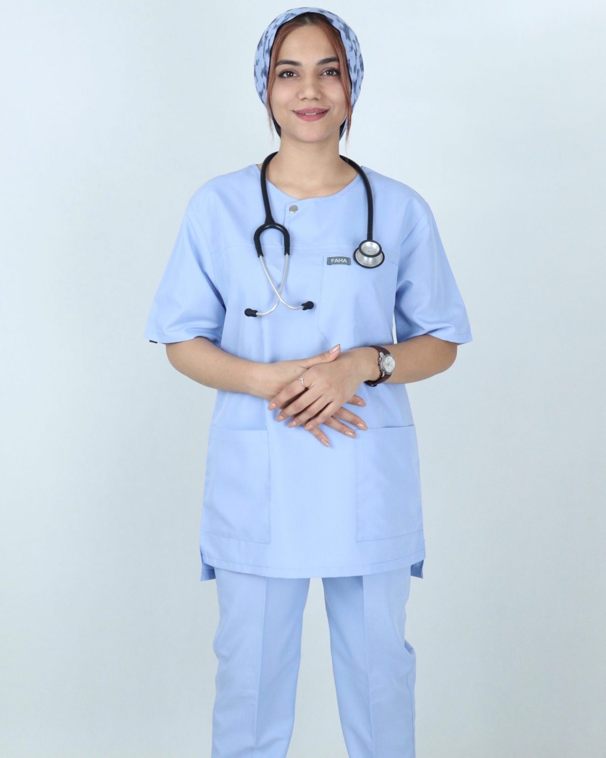اسکراب پزشکی یونیسکس مدل الیت رنگ آبی روشن