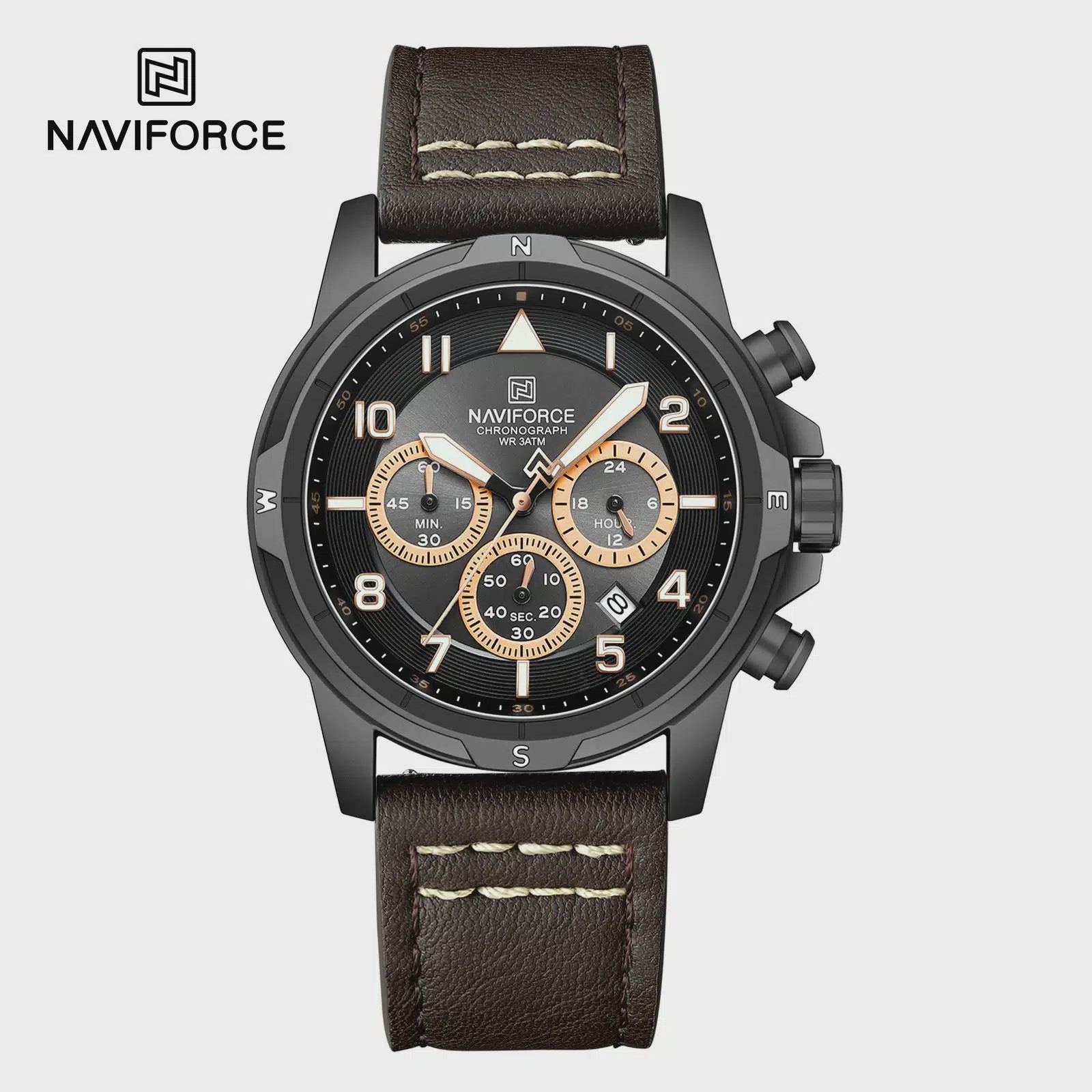 ساعت مچی عقربه ای مردانه نیوی فورس مدل NF8077 B RG DBN - اورجینال