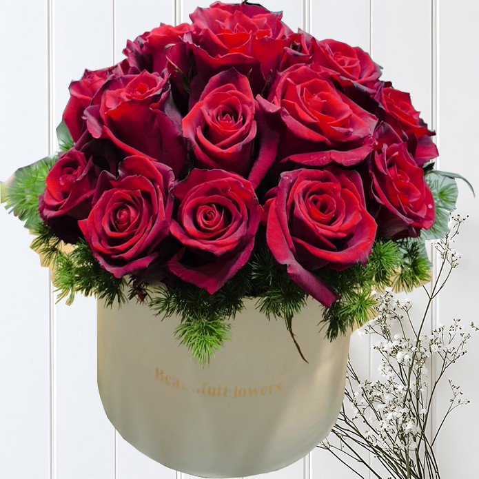 باکس گل رز هلندی 20 شاخه کد 002