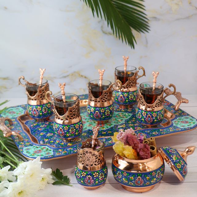 سرویس چای خوری مس و پرداز