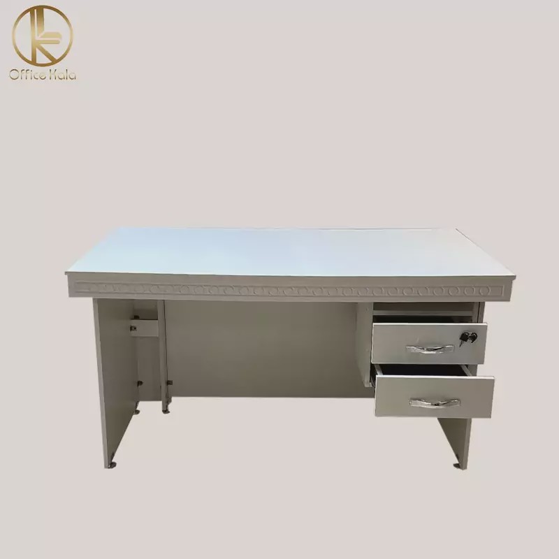 میز اداری و کارمندی مدل غزال وکیوم دو کشو ابعاد 140در 70