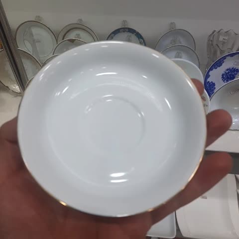 نعلبکی سفید لب طلا ساده چینی لورین اصفهان