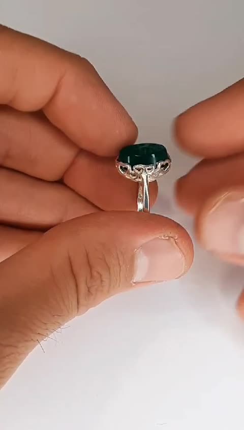 انگشتر عقیق سبز یا فاطمه الزهرا 