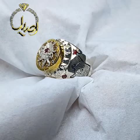 انگشتر کلاسیک طرح شیر دستساز