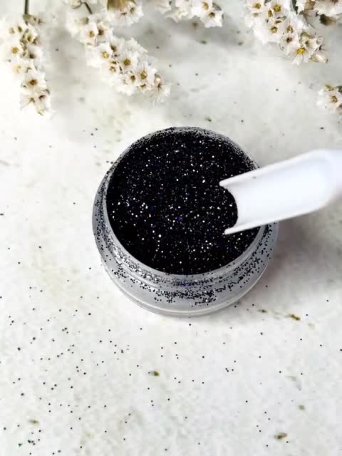 شوگر ناخن مشکی هولوگرامی پرشاین