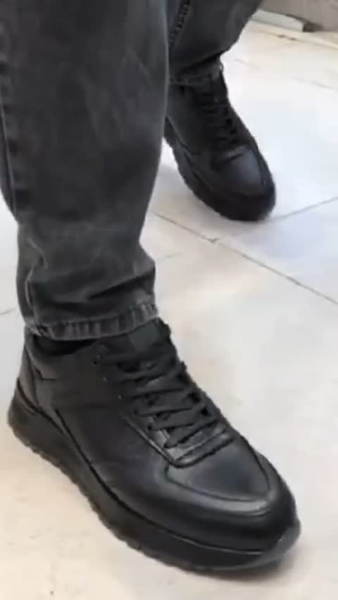 کفش چرم اسپرت مردانه چرم طبیعی رنگ عسلی مدل فیگو