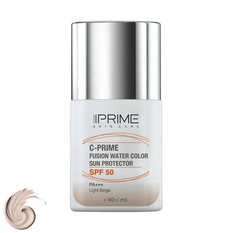 فلوئید ضد آفتاب رنگی پرایم، SPF 50، مدل فیوژن واتر، مناسب انواع پوست با تنالیته روشن و حجم 40 میلی لیتر، محافظتکننده...