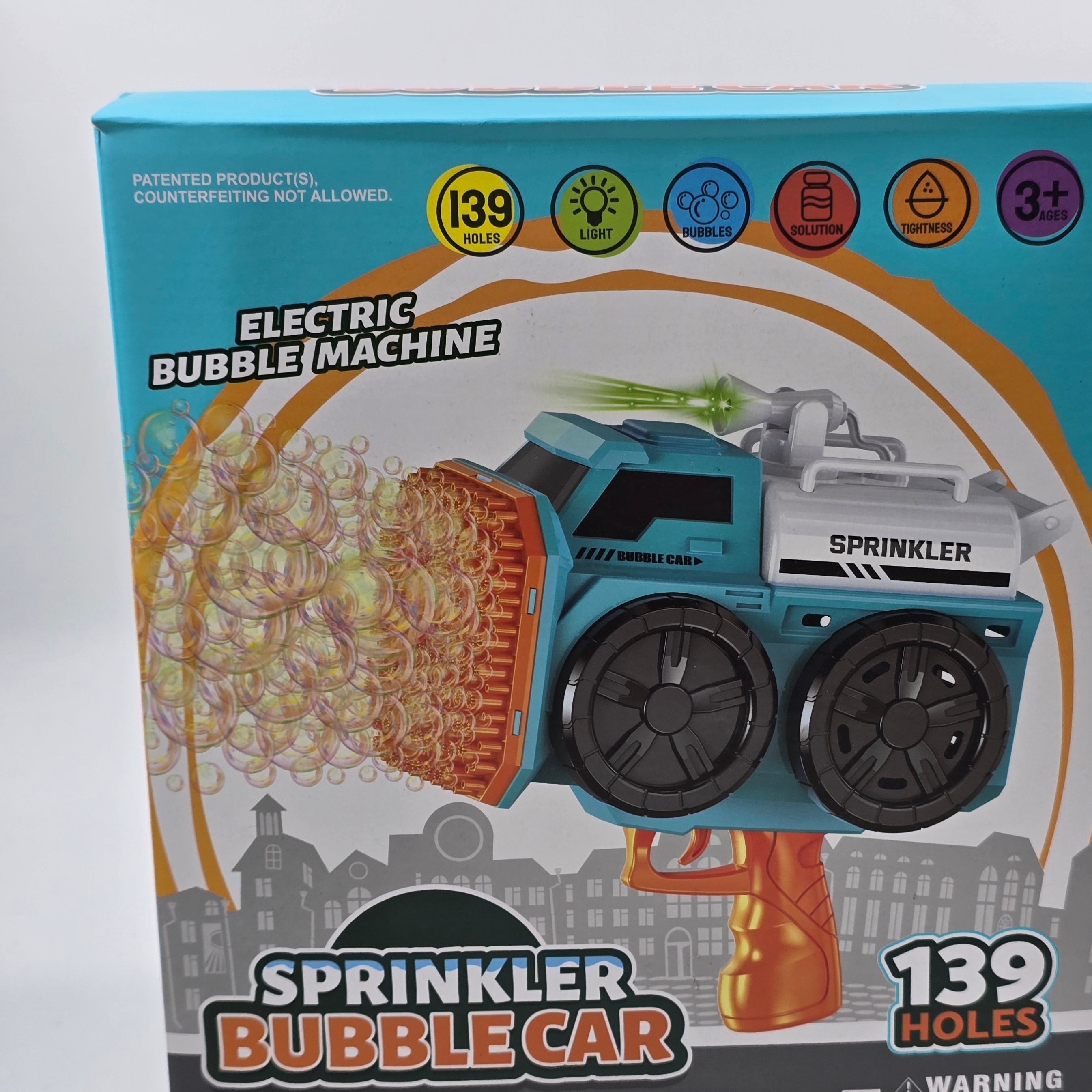 تفنگ حبابساز برقی طرح ماشین Sprinkler Bubble Car مدل 139 سوراخ چراغدار