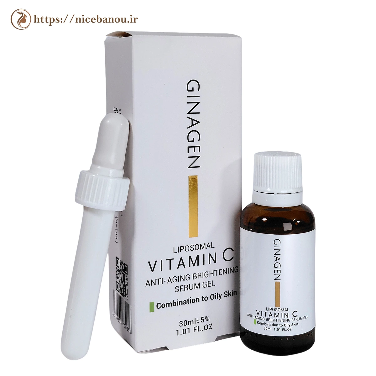 ژل سرم ویتامین C لیپوزومال ژیناژن مناسب پوست چرب و مختلط 30 میلیلیتر