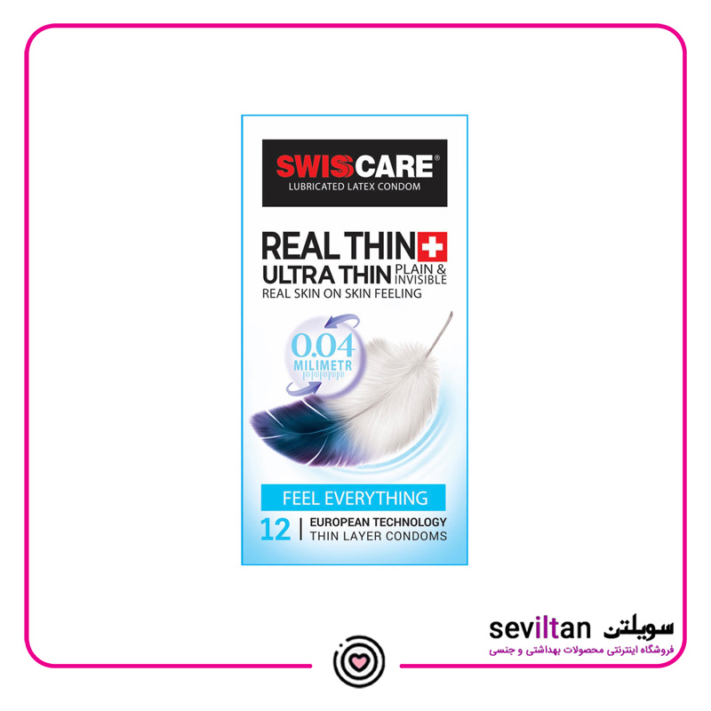 کاندوم سوئیس کر مدل Real Thin Ultra Thin بسته 12 عددی