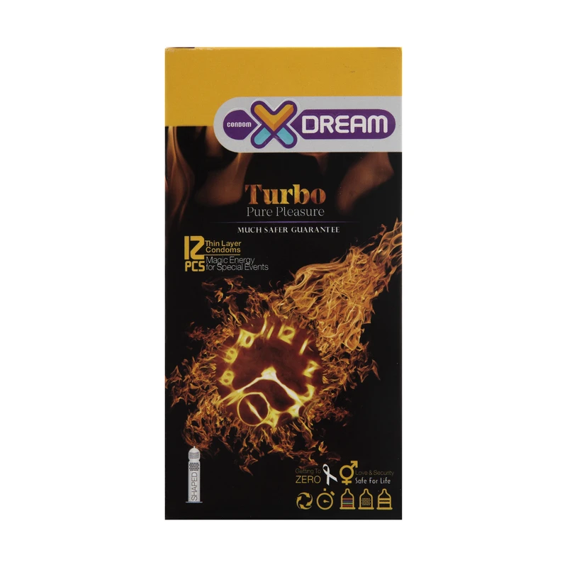 کاندوم توربو ایکس دریم مدل Turbo Condom بسته 12 عددی