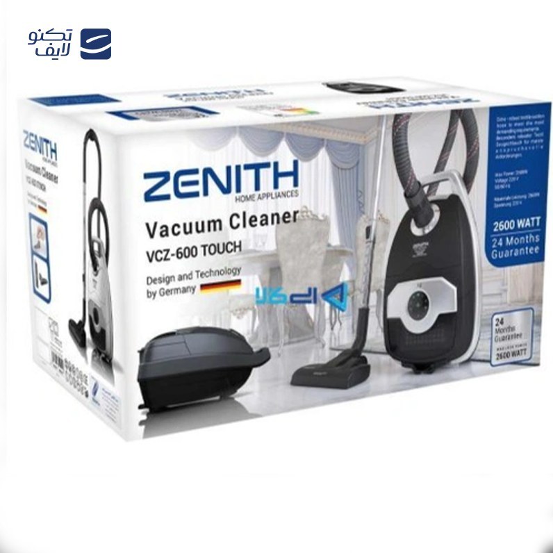 جارو برقی دیجیتال لمسی زنیت مدل VCZ600 ظرفیت 2600 وات